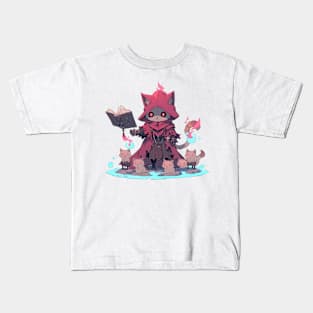 Cute Necromancer Cat Hero Kids T-Shirt